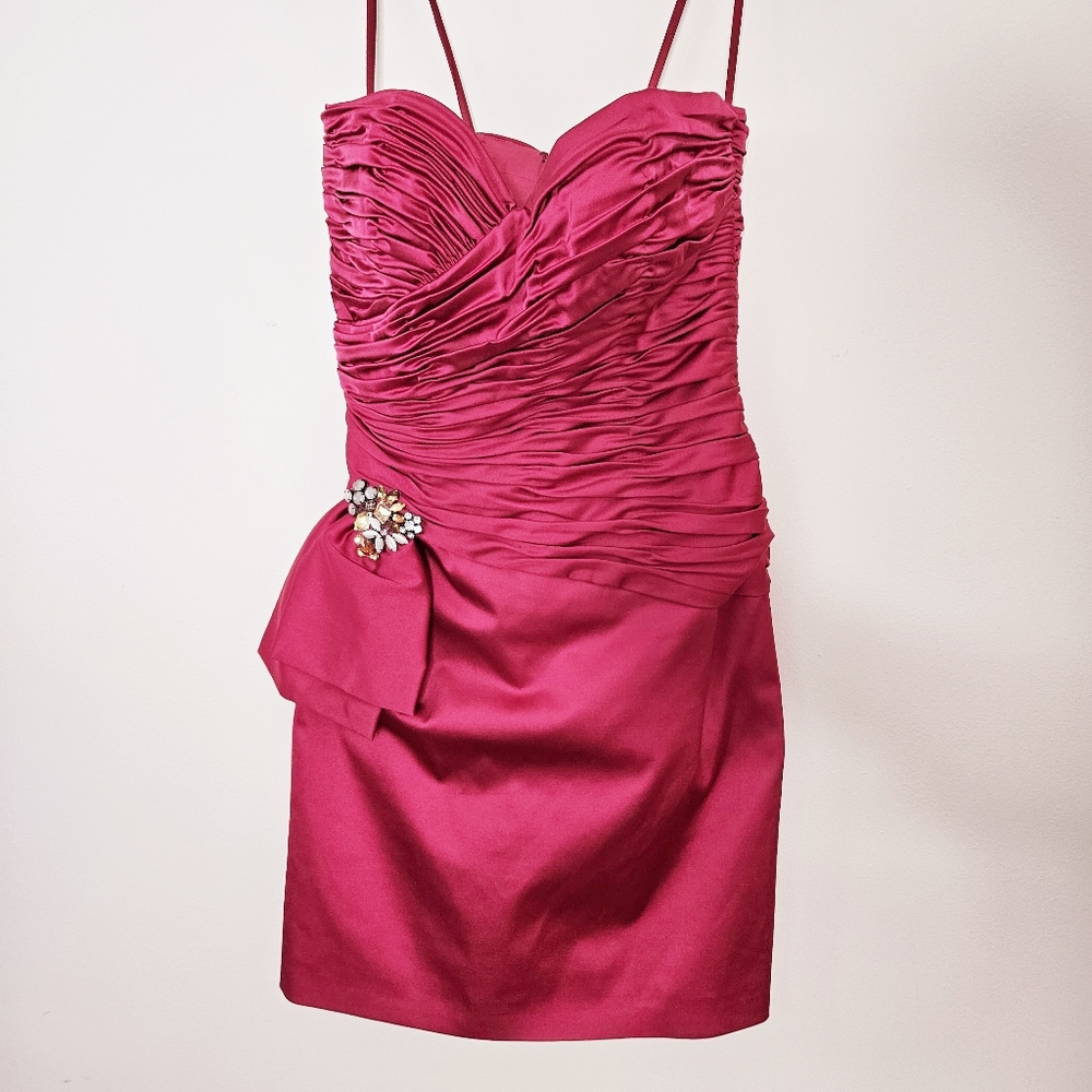 100% Silk Satin Strapless Dress 2013